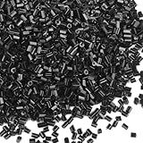 Yholin 6000 Peças De Contas De Corneta Contas De Tubo De Bordado Preto Para Fabricação De Joias Pequenas Contas Curtas Para Artesanato Pulseira Faça Você Mesmo Colares Suprimentos 3 X 2 Mm