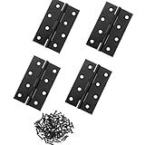 YIDNGFA Dobradiças Premium De 10 Cm- 4 Dobradiças Dobráveis De Aço Inoxidável- Dobradiças De Porta E Janela- Dobradiças De Armário- 40 Parafusos De Montagem -Preto D Tipo 8 Furos-