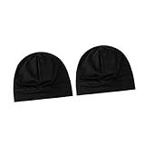 YIJU 2pcs Cinvents De Algodão Tampa De Cabeça Macia- Preto