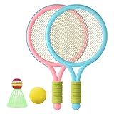 YIJU Conjunto De Raquetes De Tênis Infantil Durável Pai Criança Brinquedos Interativos 1 Peça Badminton Para Meninos Meninas Criança Esporte Jogar Jardim  Rosa Azul