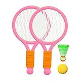 YIJU Kit De Badminton Infantil Com Raquetes Leves E Bola Para Diversão Ao Ar Livre- Rosa