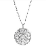 YIQPKUM Colar De Amuleto De Proteção De Aço Inoxidável- Corrente De Sete Arcanjos- Pingente De Medalhão- Símbolos Antigos- Medalha- Joias Para Mulheres- Presentes Religiosos- Medium- Base De Metal