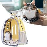 YLSZHYR Cat Mochila Transportadora Janela Transparente Respirável Multifuncional Lado Aberto Pet Carrier Bolsa Para Gatos Cães Viagem Caminhadas Transportador Portátil Para Gatos Soft Dog Amarelo 