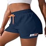 YOAKUKA Shorts Femininos 2 Em 1 Para Treino Academia Ioga Corrida Motociclista Tênis Saias Roupas De Verão Azul Marinho M