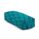 YOGATERIA Bodhi Almofada Retangular Bolster Salamba Ethno Estampado P Meditação Relaxamento E Yoga Restaurativa Recheio De Kapok Fibra De Paina E Capa Em Algodão 64cm X 25cm X 17cm Atlântica Azul E Petróleo 