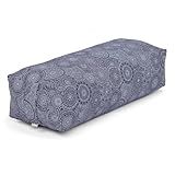 YOGATERIA Bodhi Almofada Retangular Bolster Salamba Maharaja Estampado P Meditação Relaxamento E Yoga Restaurativa Recheio De Kapok Fibra De Paina E Capa Em Algodão 64cm X 25cm X 17cm Mandala Azul Escuro 