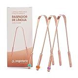 Yogateria Kit 3 Raspadores Limpadores 100 Cobre Puro Higienizador De Língua Ayurveda 3Unds 