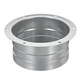 YOKIVE Flange De Conector De Duto Tubo Reto De Ferro Galvanizado Mangueira De Escape Flange De Conexão Do Duto De Ar ótimo Para Sistema De Ventilação Cinza 10 Cm
