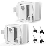 YOMILINK Fechadura De Porta De Trailer Atualizada 2 Unidades 2 Chaves Iguais Fechadura De Porta De Reboque Branca Com Fechadura De Remo Kit De Substituição De Trava De Porta De Acampamento De