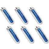 YOMTOVM Pacote Com 6 10 30 V 6 LEDs Luz De Navegação Para Barco Carcaça Cromada Lente Azul Luz Azul Luzes De Navegação De LED Ideal Para Veículos Turísticos Pontões Barcos De Pesca Lanchas