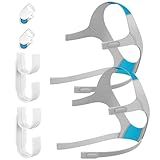 YONCOZY Capacete De Substituição Para AirFit F20 AirTouch F20 Pacote Com 2 CPAP Tiras De Arnês Para Máscara Facial F20 Inclui Clipes E Gancho De Mangueira Médio