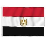 YongFoto Bandeira Do Egito 1 2 X 1 8 M Bandeira Egípcia Para Celebrações Ao Ar Livre Casa Jardim Varanda Decoração De Festa Bandeiras Com 2 Ilhós Resistentes Costura à Máquina De Precisão