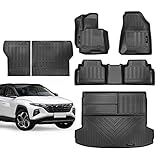 Yonugli Ajuste Personalizado Para 2022 2023 Hyundai Tucson Tapetes De Carga Forro De Porta-malas E Encosto Do Assento Traseiro Conjunto Completo Tapete De Proteção De Borracha Acessórios Tucson Preto (tapetes + Forro De Carga + Tapete De Encosto)