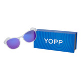 Yopp Óculos De Sol Esportivo Clássico Redondinho Armação Transparente Fosco Lente Roxo