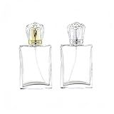 Yorror Pacote Com 2 Atomizadores De Perfume De Vidro Transparente De 100 Ml, Frasco De Spray De Perfume Crown Para Homens E Mulheres, Frasco De Spray De Névoa Fina Portátil Para Viagens