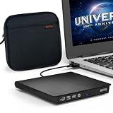 YOTUO Unidade De DVD Externa- Unidade De CD RW USB 3-0 Portátil Com Estojo Protetor- Leitor De DVD Para Regravador- Gravador De DVD Para Laptop- Desktop- Compatível Com Windows 7-8-10-11- Mac- MacBook
