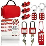 Young Dance Kit De Etiquetagem De Bloqueio Elétrico - Kits De Etiqueta De Bloqueio Para Conformidade Osha Com Ferrolhos- Bloqueio De Disjuntor Universal- Etiquetas Loto- Cadeado De Segurança-2 Chaves