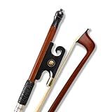 YoungMonic Arco De Violino 4 4 De Madeira Do Brasil Profissional Chifre Preto Cauda De Caracol De Olho Duplo Arco De Crina De Cavalo Branco Mongol Para Jogadores Profissionais 01 