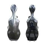 YoungMonic Caixa De Violoncelo Tamanho Completo 4 4 Listra De Fibra De Carbono Caixa De Violoncelo Trançada Ou Escovada Estojo Leve E Colorido Com Alça Forte Bolsa Para Violoncelo Faixa Preta