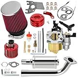 YOXUFA Silenciador De Carburador 212cc Estágio 2 Para Predator 212cc 196cc 200 6 5hp Motor Coleman CT200U BT200X Baja Warrior MB200 GX160 Mini Bike Go Kart Part
