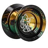 Yoyo Sem Resposta Yoyo De Metal Para Adultos Yoyo Avançado Jogadores Yoyo Yoyo Profissional Com 3 Yoyo Strings Glove Yoyo Ball Para Crianças Iniciantes Presentes De Natal Truque Ouro Preto