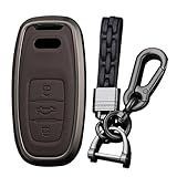 Ysbxitu Capa De Chaveiro Inteligente De 3 Botões Com Chaveiro Adequado Para Audi Remote Key Shell Case Compatível Com Audi A1 A2 A3 A4 A5 A6 A7 A8 A4L A6L A8L Porta Chaves Q1 Q3 Chaveiro Marrom