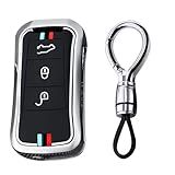 Ysbxitu Capa De Chaveiro Sem Chave Com Chaveiro Compatível Com Porsche Cayenne Turbo S Gts V6 V8 Panamera Carrera Gt3 2002-2010 Acessórios De Carro - 3 Botões Prata