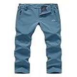 YSENTO Calça Feminina De Esqui Na Neve Impermeável Forrada Com Lã Isolada Softshell Caminhada Montanha Cinza Azul Tamanho P