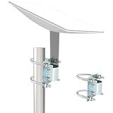 Yshnples Suporte Universal De Montagem De Antena Para Starlink V2 Montagem Em Tubo De Aço Pesado U Bolt Braçadeira De Mastro De Antena Para Suporte De Prato Starlink Base Adaptadora