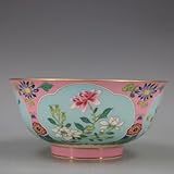Ytdjjwls 15,8 Cm Flores Rosa Tigela Dourada Artesanato Antigo Porcelana Mobiliário Doméstico Coleção Antiga