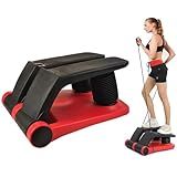 YTFLOT Mini Stepper Health Fitness Climber Air Stepper Máquina Portátil Twist Stair Stepper Resistência Ajustável Máquina De Exercício Fitness Com Faixas De Resistência Display Lcd Pedais Confortáveis