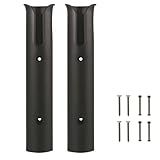 YTgilo 2 Peças De Tubos De Vara De Pesca De Plástico Preto Suporte De Fixação De Vara De Pesca Montagem Na Parede Tubo De Ferramentas Para Pendurar No Lado Do Barco Com Parafusos Tubo De Vara De