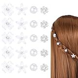 Yuanchu 20 Peças De Mini Grampos De Cabelo Grampos De Cabelo De Flor Branca Com Strass Flores Fofas Acessórios De Cabelo Decorativos Pequenos Grampos De Cabelo Para Casamento Presilhas De Cabelo