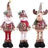 YUANstore 1 3 Peças De Enfeite De árvore De Natal Para Decoração De Ano Novo Rena Boneco De Neve Papai Noel Em Pé Boneca De Natal
