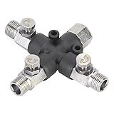 Yuecoom Acessórios De Conexão Para Aerógrafo Divisor De Mangueira De Ar De Metal Ajustável De Três Vias De 1 8