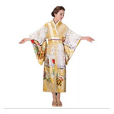 Yukata Feminina Dourada Com