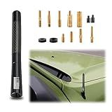 Yumfugu Antena Automotiva De 1 Peça Com Acessórios De Parafusos Substituição De Antena Automotiva De Metal De Fibra De Carbono De 12 V Receptor De Sinal De Rádio De Modificação De Veículo Universal Para Carros Caminhões SUVs Preto