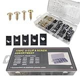 Yumfugu Kit Sortido De Parafusos De Carro De 170 Peças 9 Tamanhos Diferentes De Peças De Reposição De Porcas Em U Braçadeira De Retenção De Para Choque Do Painel Da Porta Do Painel Fixadores