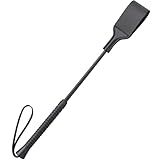 YUQGAOP Chicote De Cavalo De 45-7 Cm- Chicote De Cavalo Premium Para Esportes Equestres- Preto- Com Alças Antiderrapantes
