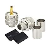 Yuslao Conectores Coaxiais PL 259 PL 259 Conector De Crimpagem UHF Macho Conector De Solda Para Antena De Rádio Amador LMR 400 RG 213 CB Cabo Coaxial Pacote Com 2