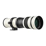 Yuwao Câmera Mf Super Telefoto Zoom Lente F/8.3-16 420-800mm T Montagem Com Substituição Universal De Rosca 1/4 Para Câmeras Canon Nikon Sony Fujifilm Olympus