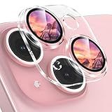 YWXTW Protetor De Lente De Câmera Para IPhone 15 IPhone 15 Plus 6 Geração Versão Transparente Protetor De Tela De Vidro Temperado HD Ultrafino Acessórios Para Capa De Câmera Antiarranhões Fotos Noturnas Compatível Com Capas