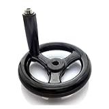 YXQ Roda De Mão De 12-4 Cm -4-9-- De Diâmetro Com Alça Giratória- 3 Raios- Diâmetro Do Furo Central De 12 Mm