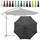 YYGJYGOO Guarda Sol De Substituição 2M 2 7 M Capa De Guarda Sol De Substituição à Prova D água Capa De Tecido Para Jardim Pátio Quintal Praia Cor Cinza Tamanho 270 Cm 6 Braços 