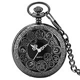 ZALTAS Relógio De Bolso De Quartzo De Engrenagem Oca Antiga Vintage Ouro-Preto-Prata Numerais Arábicos Exibir Relógios