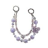 Zaoalife Cordão Antiperda Para Celular Com Pingente De Strass Com Glitter E Laço De Pérola Chaveiro Resina Sem Pedra Preciosa