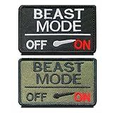 Zcketo 2 Pacotes Tático Modo Besta No Emblema De Combate Militar Bordado Gancho E Laço Modo Besta Patch Patch Para Roupas Militares Chapéus Mochila Colete Cão - 8 X 5 Cm