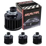 ZDwfDc 4 Peças 12 Mm Filtro De Ar Preto Filtro De Respiração Acessório De Carro Com Filtro De Entrada De Ar Frio Respiradouro Turbo Filtro De Entrada De Ar Limpador Para Carro E Motocicleta DD010