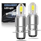 ZEBANERT P15D H6M Lâmpada De Farol LED ATV Motocicleta 6000LM 6000K Branco P15D 25 1 Kit De Farol Hi Lo Beam Para Yamaha YFZ YFM Raptor Grizzly Kodiak Motorbike Tractor Pacote Com 2 