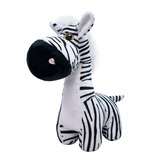 Zebra Focinho Comprido 34cm Pelúcia Cor Branco